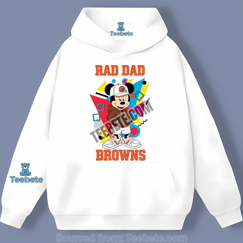 Cleveland Browns Mickey Mouse Rad Dad Mens Graphic Hoodie Cleveland Browns Mickey Mouse Rad Dad Mens Graphic Hoodie