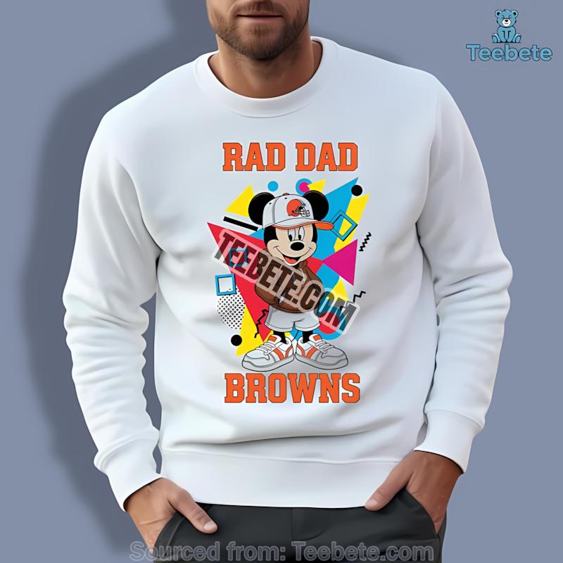 Cleveland Browns Mickey Mouse Rad Dad Mens Graphic Long Sleeve Cleveland Browns Mickey Mouse Rad Dad Mens Graphic Long Sleeve