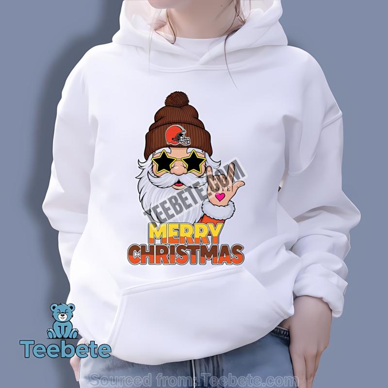 Cleveland Browns Rock Santa Merry Christmas Mens Graphic Hoodie Cleveland Browns Rock Santa Merry Christmas Mens Graphic Hoodie