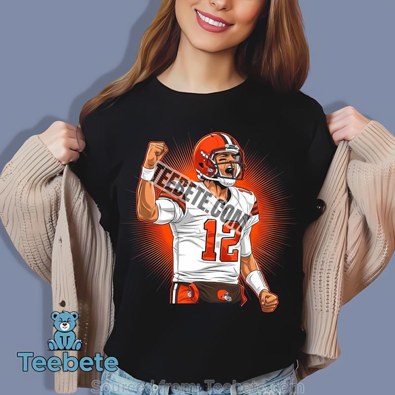 Cleveland Browns Shedeur Sanders White Jersey Football Celebration Shirt
