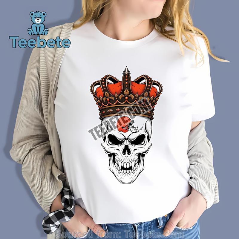 Cleveland Browns Skull Crown Dark Grunge Mens Graphic Shirt
