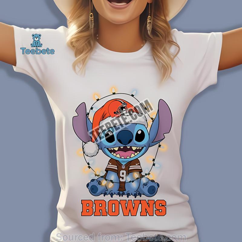 Cleveland Browns Stitch Christmas Lights Holiday Sports Shirt