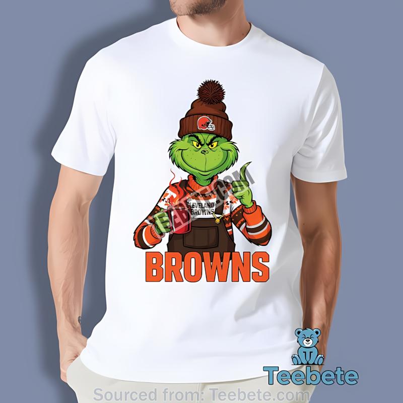 Cleveland Browns The Grinch Winter Hot Cocoa Holiday Adults Shirt