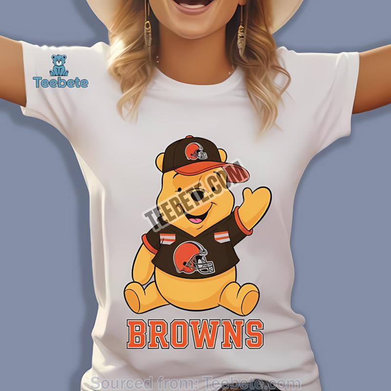 Cleveland Browns Winnie The Pooh Football Team Spirit Adults Shirt