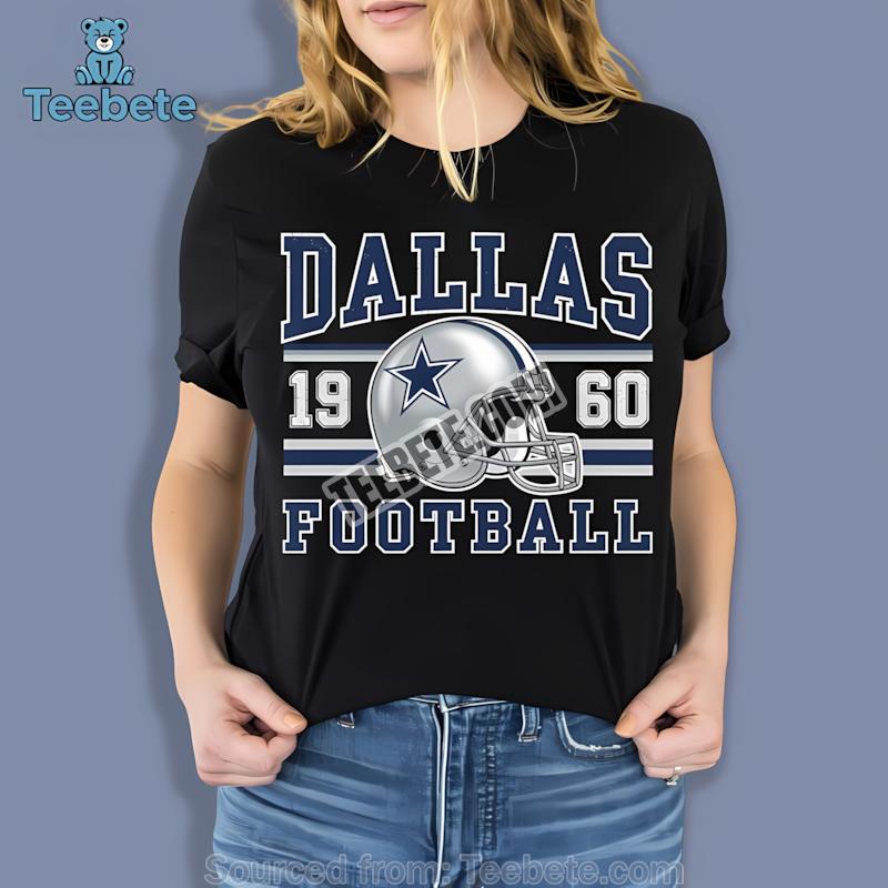 Dallas Cowboys 1960 Silver Helmet Football Logo Shirt