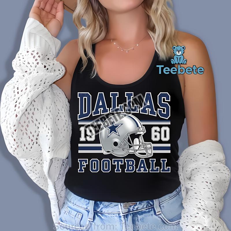 Dallas Cowboys 1960 Silver Helmet Football Logo Tanktop Dallas Cowboys 1960 Silver Helmet Football Logo Tanktop