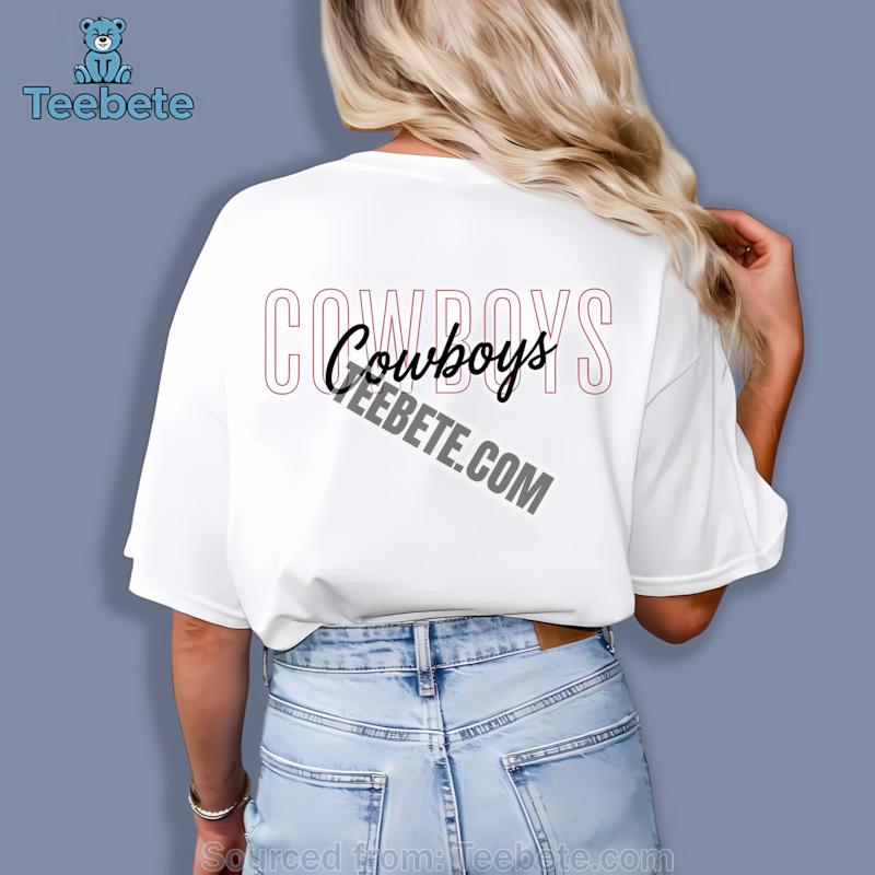 Dallas Cowboys Minimalist Red Outline And Black Script Shirt