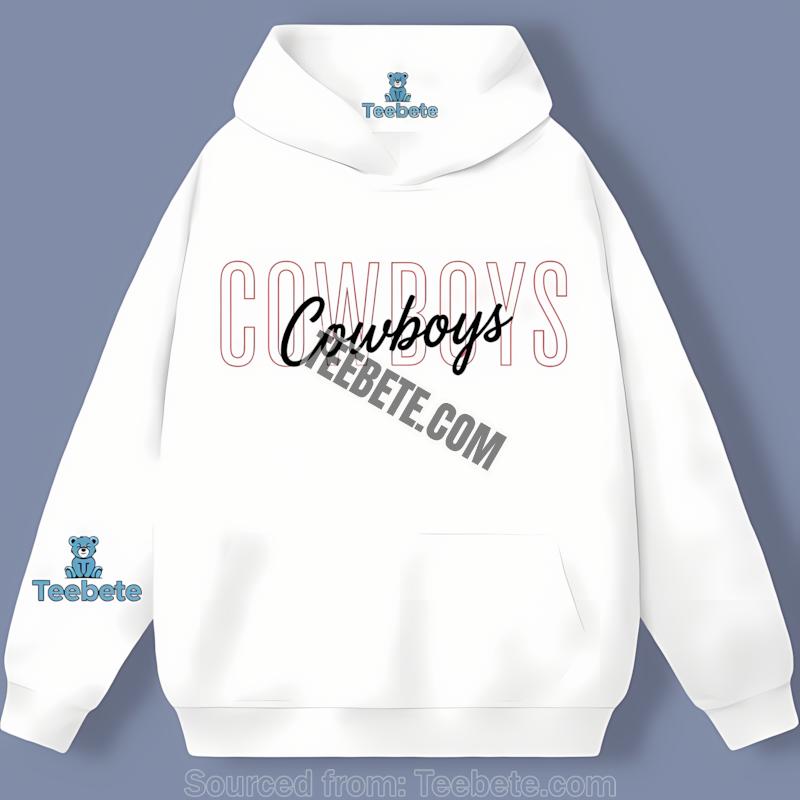 Dallas Cowboys Minimalist Red Outline And Black Script Hoodie Dallas Cowboys Minimalist Red Outline And Black Script Hoodie