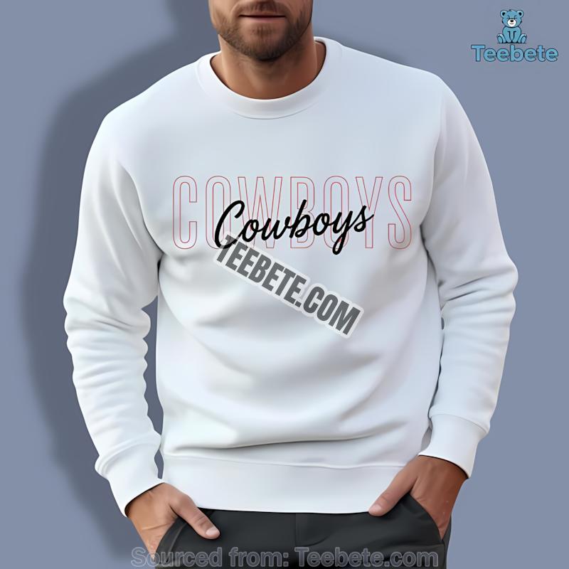 Dallas Cowboys Minimalist Red Outline And Black Script Long Sleeve Dallas Cowboys Minimalist Red Outline And Black Script Long Sleeve