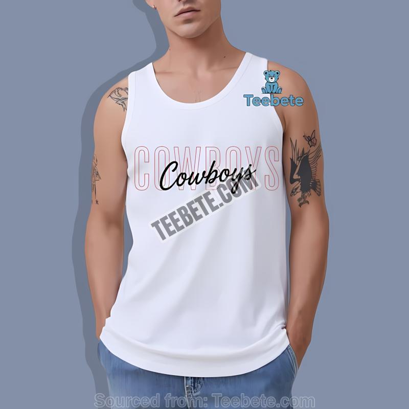 Dallas Cowboys Minimalist Red Outline And Black Script Tanktop Dallas Cowboys Minimalist Red Outline And Black Script Tanktop