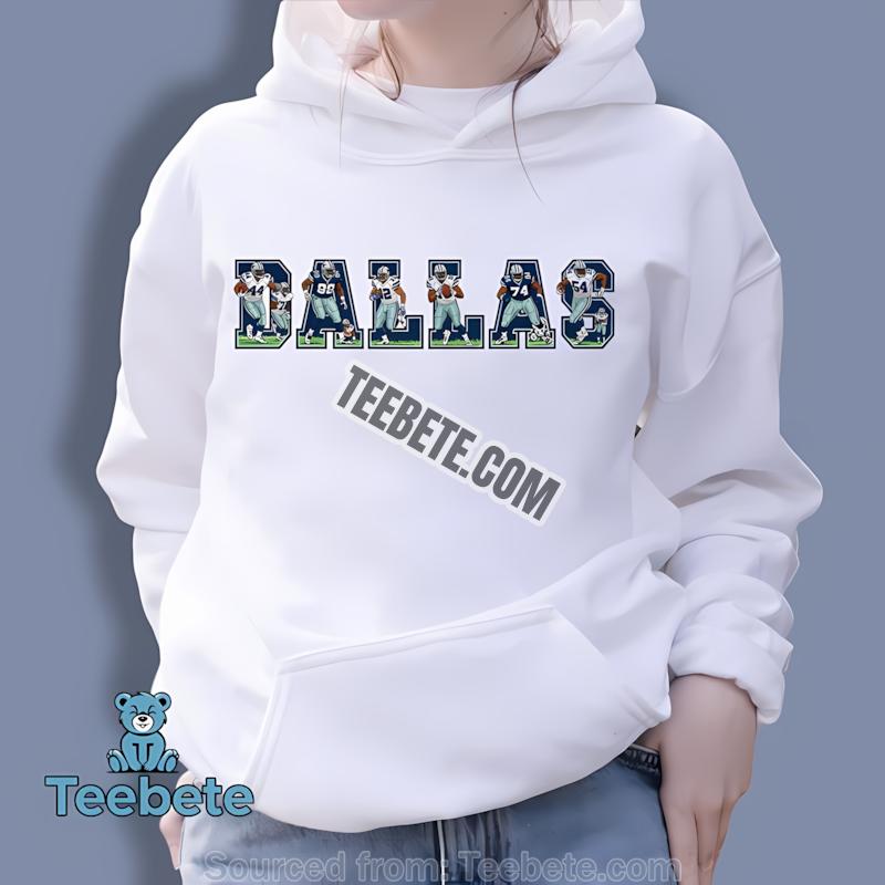 Dallas Cowboys Player Action Collage Inside Dallas Lettering Hoodie Dallas Cowboys Player Action Collage Inside Dallas Lettering Hoodie