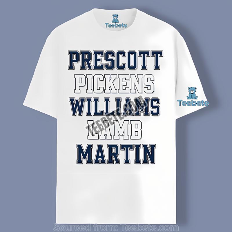 Dallas Cowboys Prescott Lamb Williams Pickens Martin Block Shirt