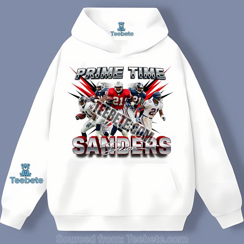 Deion Sanders Prime Time Bold Graphic Football Hoodie Deion Sanders Prime Time Bold Graphic Football Hoodie