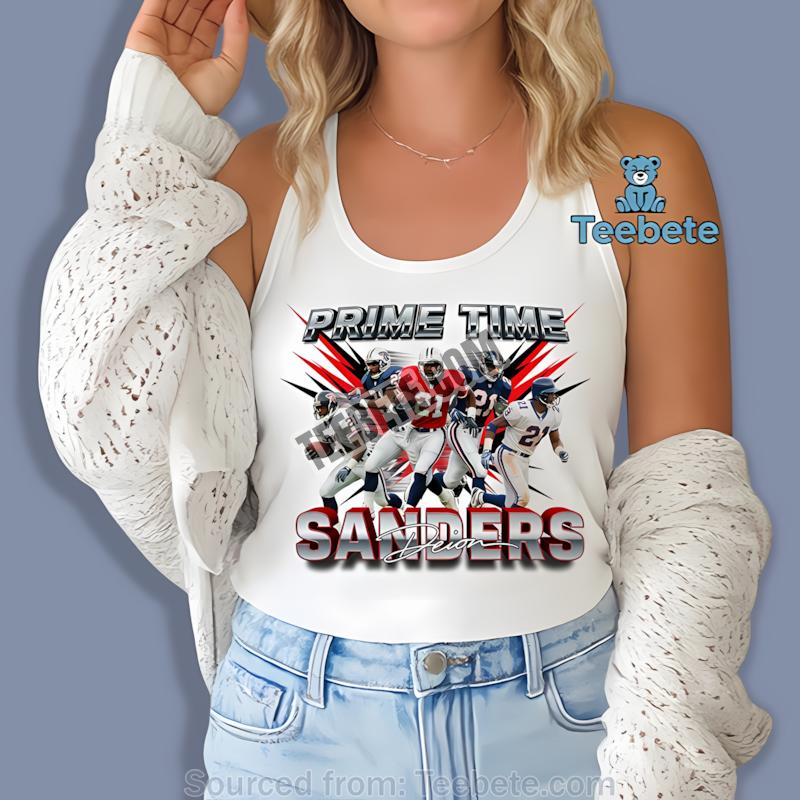Deion Sanders Prime Time Bold Graphic Football Tanktop Deion Sanders Prime Time Bold Graphic Football Tanktop