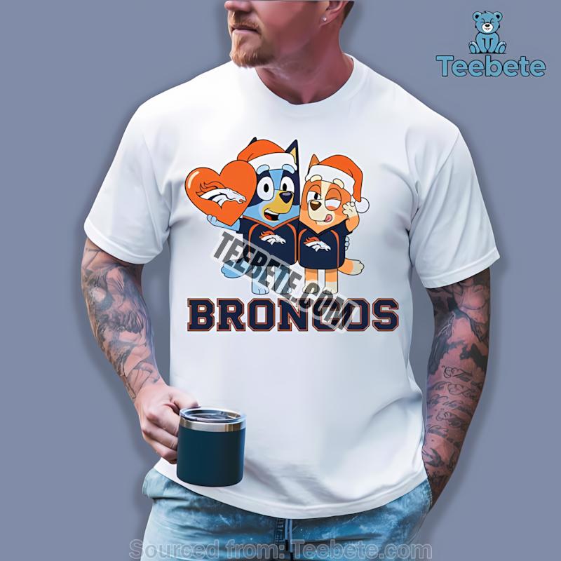 Denver Broncos Bluey And Bingo Christmas Casual Shirt
