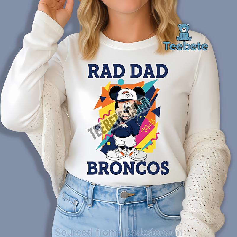 Denver Broncos Mickey Mouse Rad Dad Long Sleeve Denver Broncos Mickey Mouse Rad Dad Long Sleeve