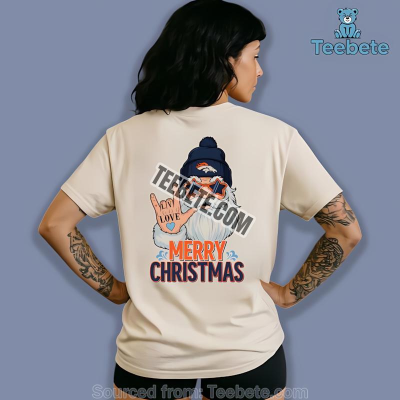Denver Broncos Rock Santa Merry Christmas Shirt