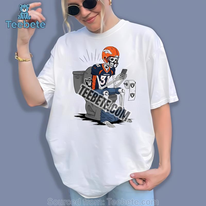 Denver Broncos Skeleton Toilet Raiders Rivalry Shirt