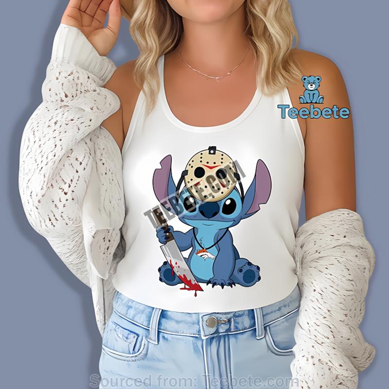 Denver Broncos Stitch Jason Halloween Tanktop Denver Broncos Stitch Jason Halloween Tanktop