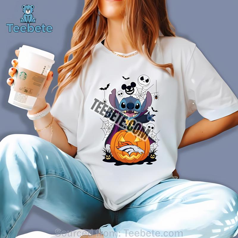 Denver Broncos Stitch Witch Halloween Shirt