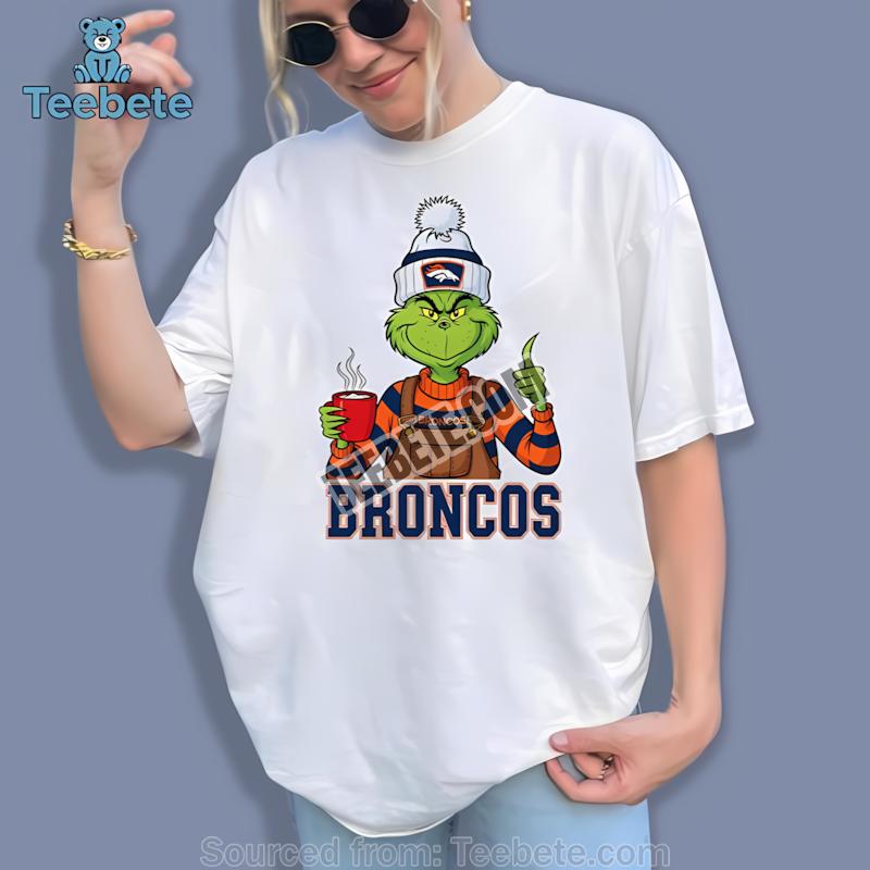 Denver Broncos The Grinch Winter Hot Cocoa Holiday Shirt
