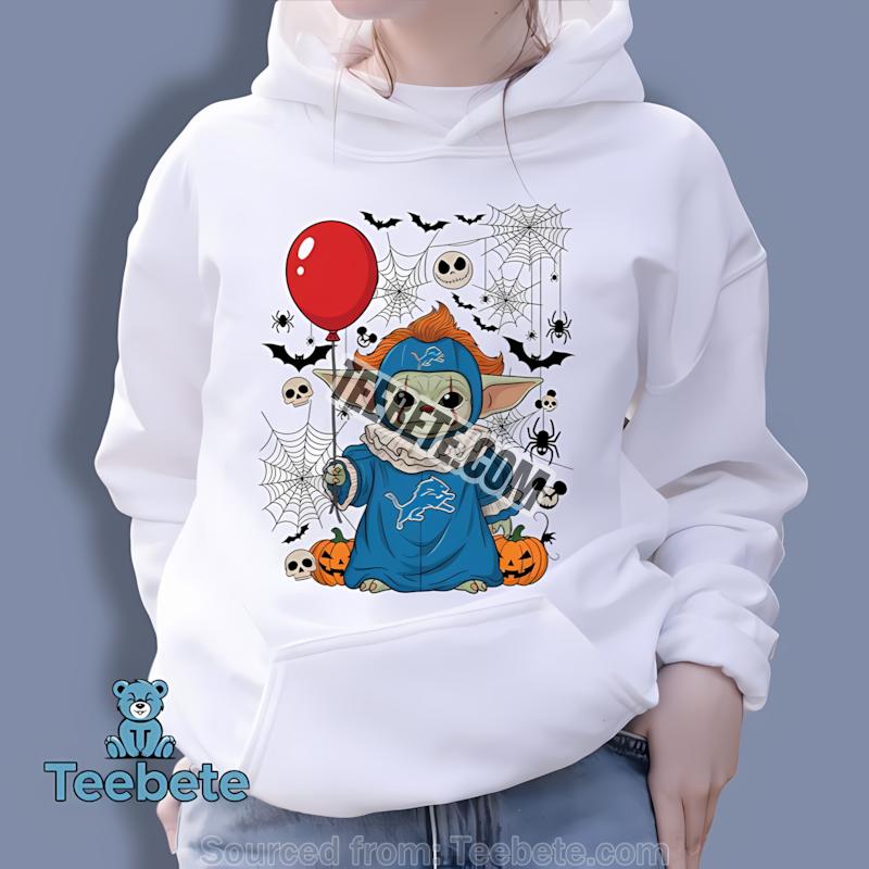 Detroit Lions Baby Yoda Vs Pennywise Halloween Hoodie Detroit Lions Baby Yoda Vs Pennywise Halloween Hoodie