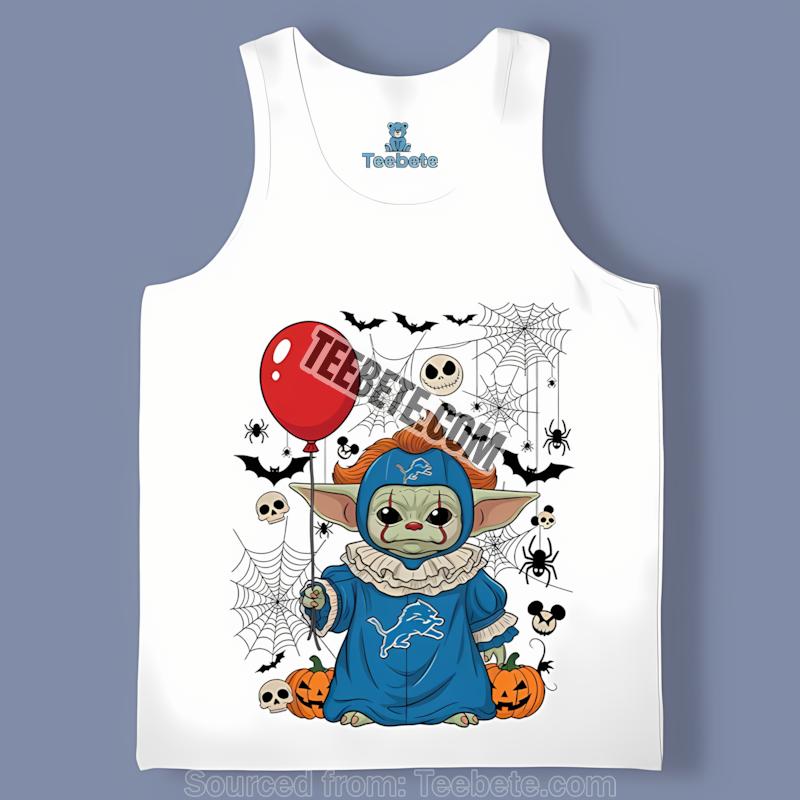 Detroit Lions Baby Yoda Vs Pennywise Halloween Tanktop Detroit Lions Baby Yoda Vs Pennywise Halloween Tanktop