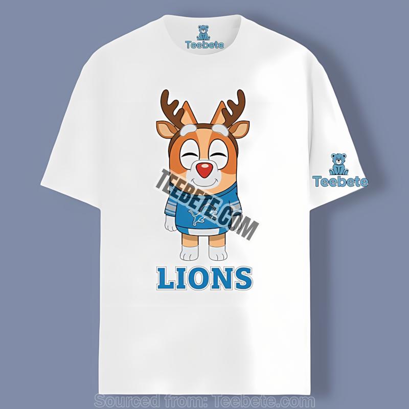 Detroit Lions Bluey And Bingo Holding Hands Shirt