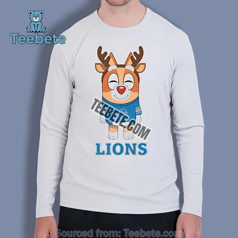 Detroit Lions Bingo Reindeer Christmas Holiday Long Sleeve Detroit Lions Bingo Reindeer Christmas Holiday Long Sleeve