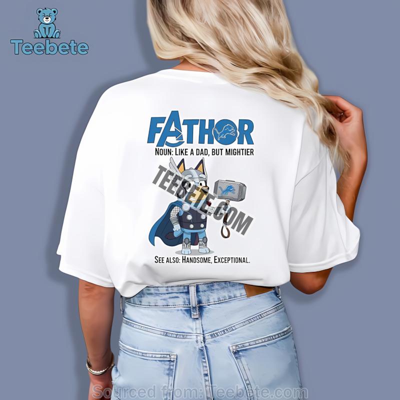 Detroit Lions Bluey Fathor Graphic Shirt