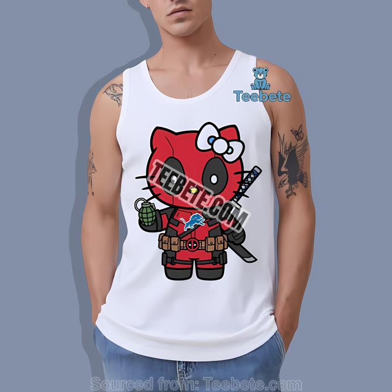 Detroit Lions Hello Kitty Deadpool Tanktop Detroit Lions Hello Kitty Deadpool Tanktop