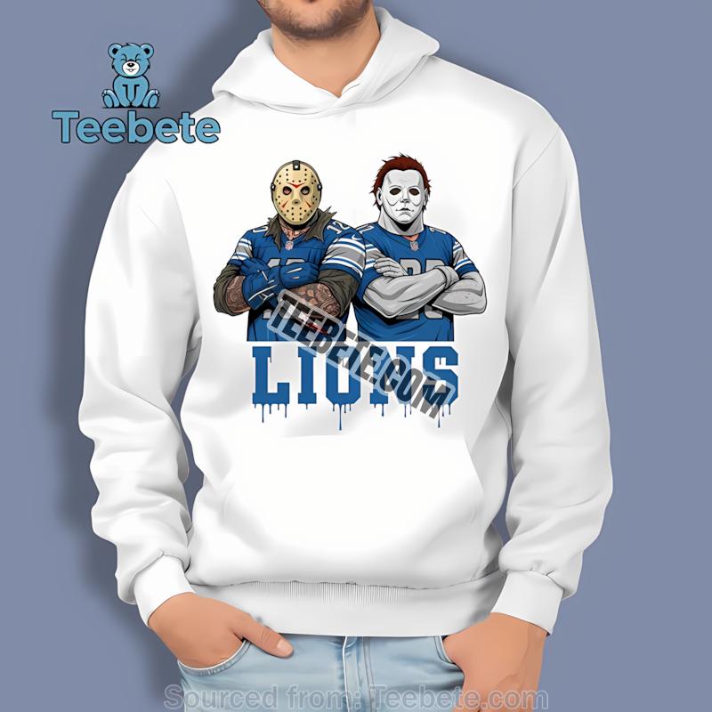 Detroit Lions Jason Voorhees Michael Myers Horror Hoodie Detroit Lions Jason Voorhees Michael Myers Horror Hoodie