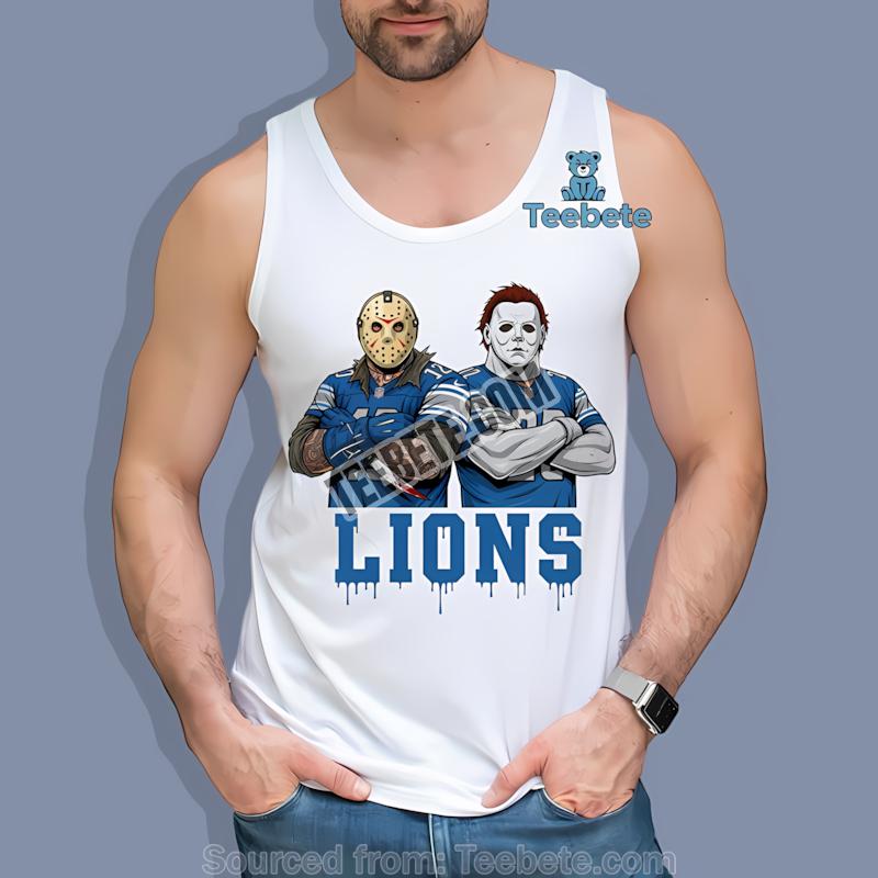 Detroit Lions Jason Voorhees Michael Myers Horror Tanktop Detroit Lions Jason Voorhees Michael Myers Horror Tanktop
