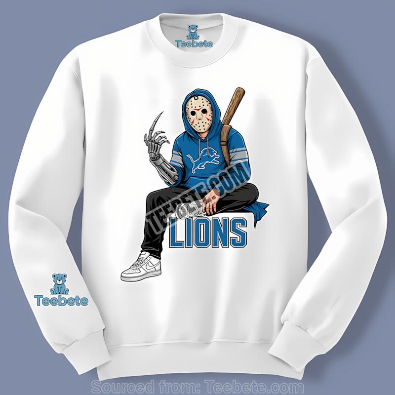 Detroit Lions Jason Voorhees Street Halloween Long Sleeve Detroit Lions Jason Voorhees Street Halloween Long Sleeve