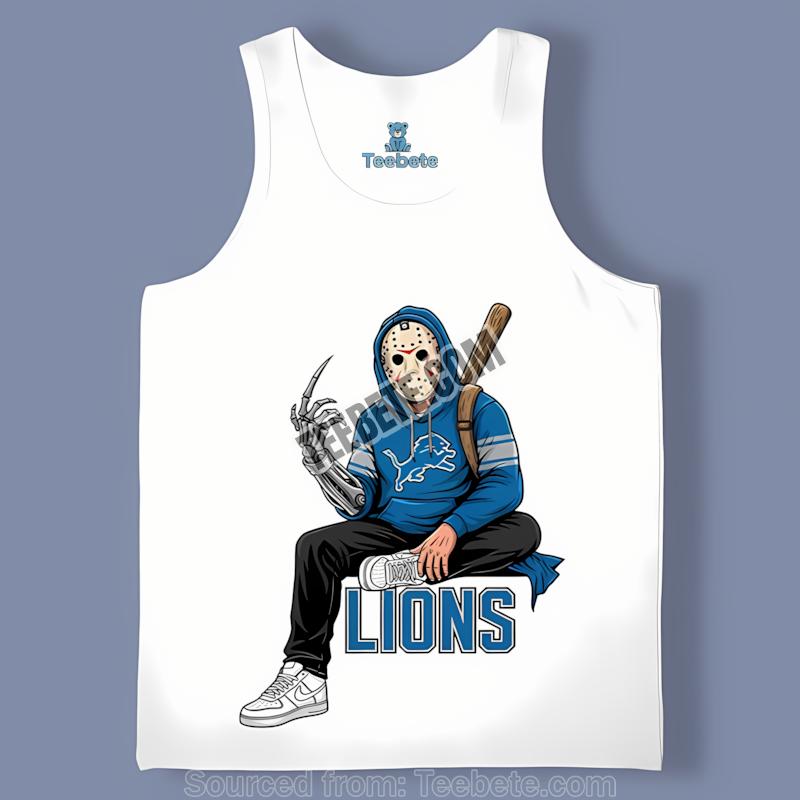 Detroit Lions Jason Voorhees Street Halloween Tanktop Detroit Lions Jason Voorhees Street Halloween Tanktop