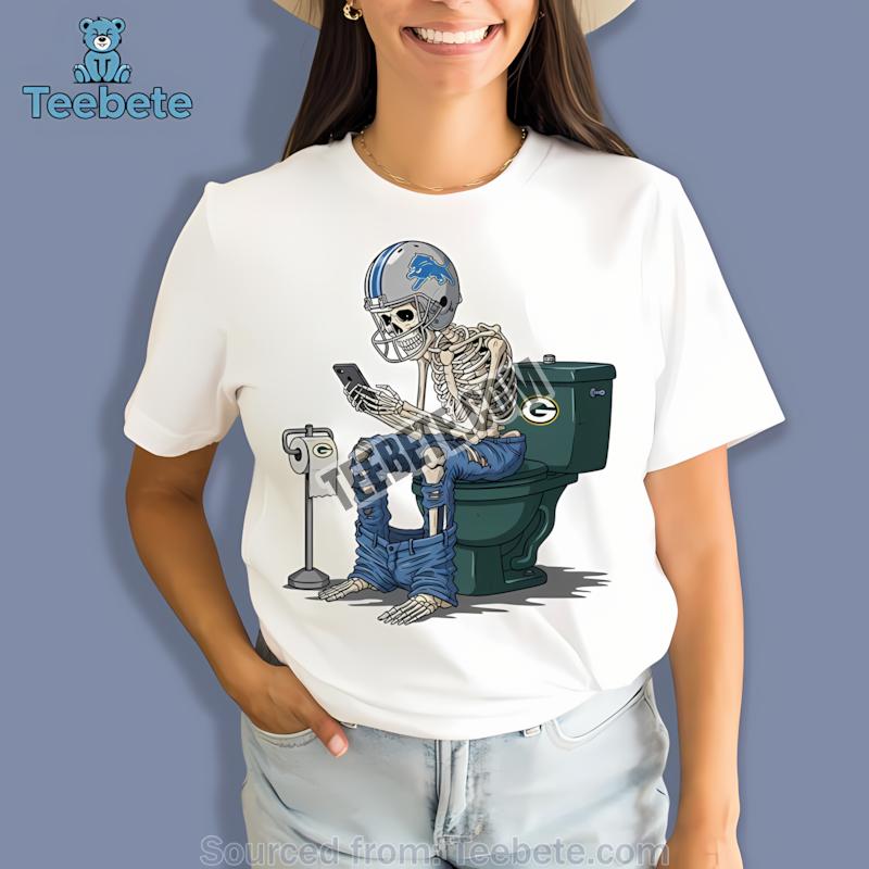 Detroit Lions Skeleton Toilet Eagles Rivalry Shirt