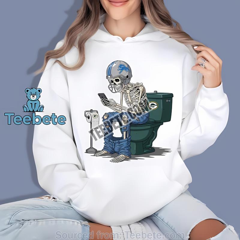 Detroit Lions Skeleton Toilet Eagles Rivalry Hoodie Detroit Lions Skeleton Toilet Eagles Rivalry Hoodie