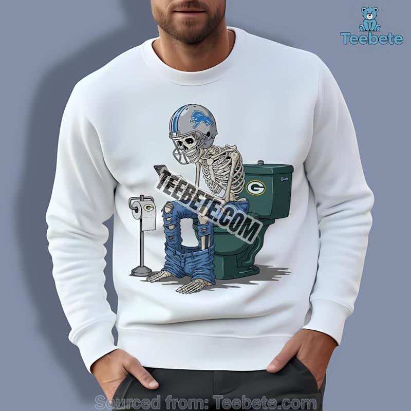 Detroit Lions Skeleton Toilet Eagles Rivalry Long Sleeve Detroit Lions Skeleton Toilet Eagles Rivalry Long Sleeve