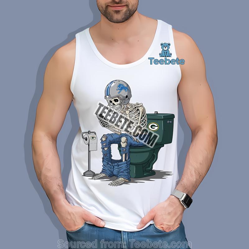 Detroit Lions Skeleton Toilet Eagles Rivalry Tanktop Detroit Lions Skeleton Toilet Eagles Rivalry Tanktop