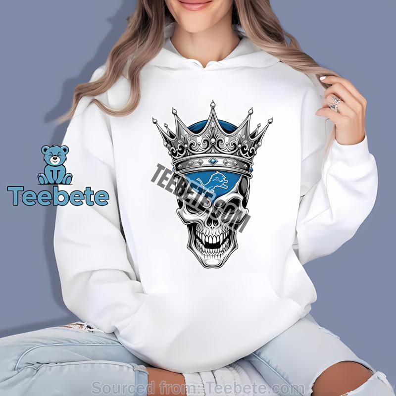 Detroit Lions Skull Crown Dark Grunge Hoodie Detroit Lions Skull Crown Dark Grunge Hoodie