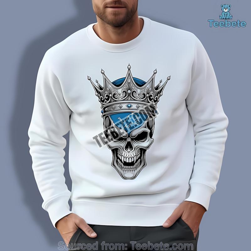 Detroit Lions Skull Crown Dark Grunge Long Sleeve Detroit Lions Skull Crown Dark Grunge Long Sleeve