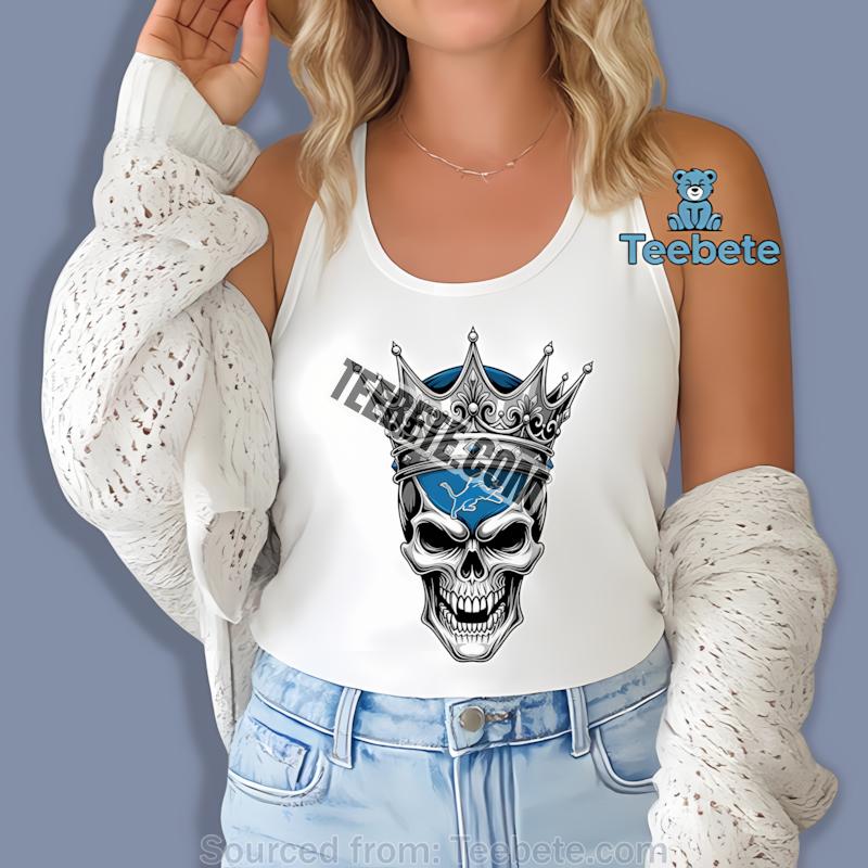 Detroit Lions Skull Crown Dark Grunge Tanktop Detroit Lions Skull Crown Dark Grunge Tanktop