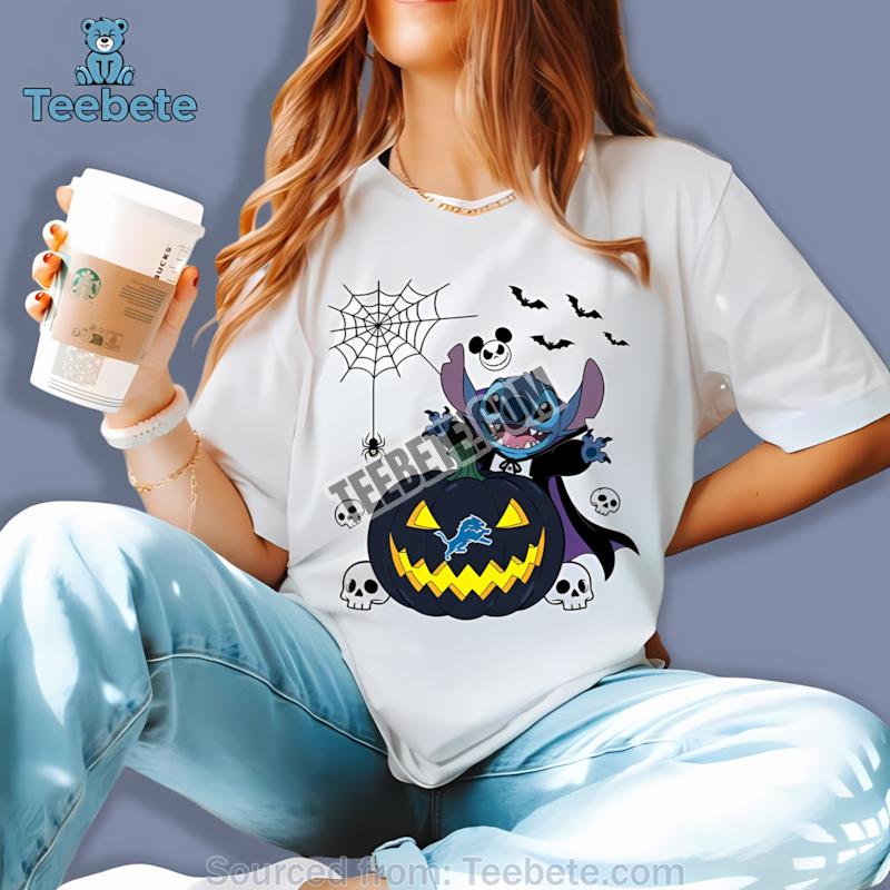 Detroit Lions Stitch Witch Halloween Shirt