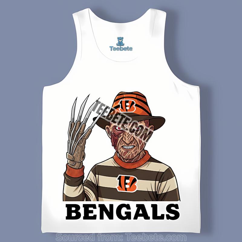 Freddy Krueger Cincinnati Bengals Halloween Tanktop Freddy Krueger Cincinnati Bengals Halloween Tanktop