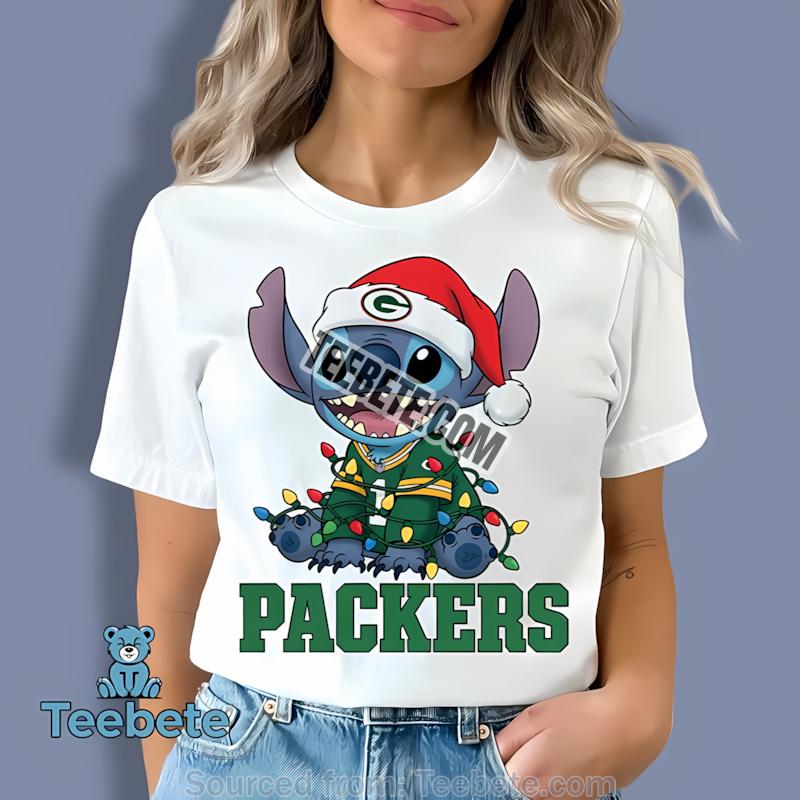 Green Bay Packers Christmas Stitch Lights Holiday Classic Shirt