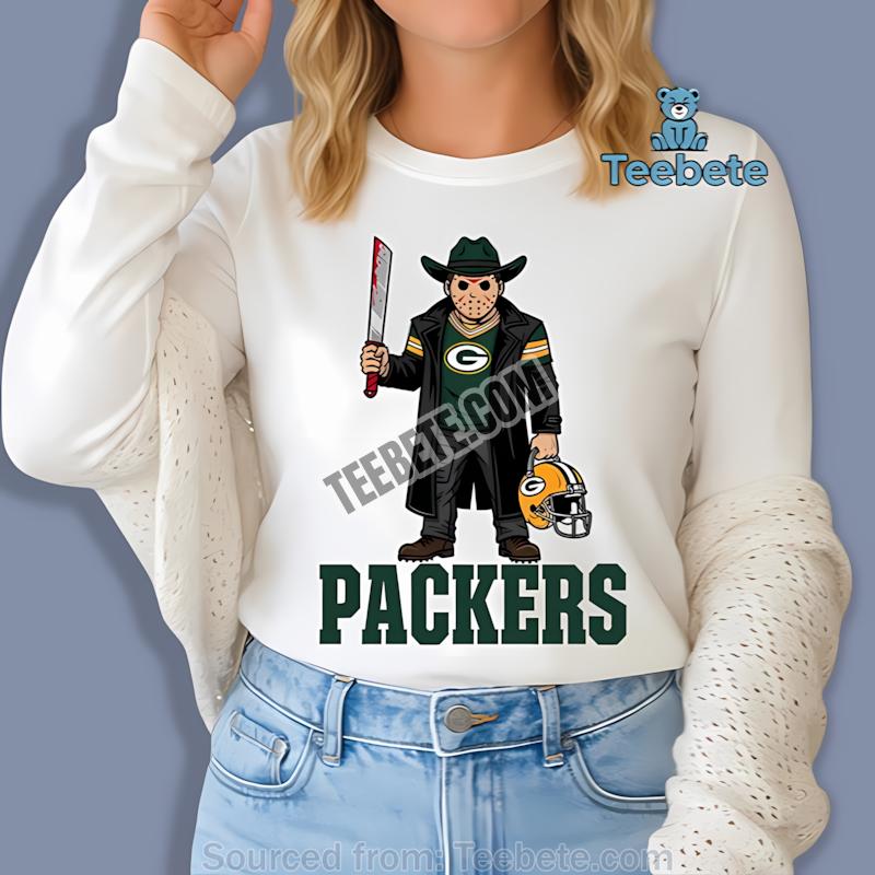 Green Bay Packers Jason Voorhees Halloween Statement Long Sleeve Green Bay Packers Jason Voorhees Halloween Statement Long Sleeve