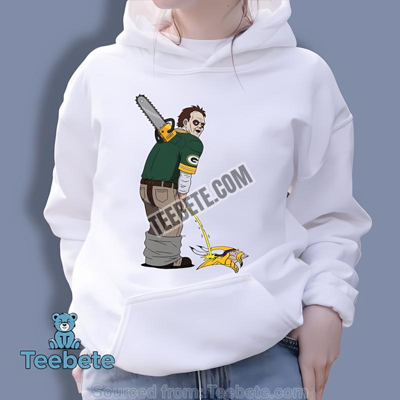 Green Bay Packers Leatherface Minnesota Vikings Rivalry Hoodie Green Bay Packers Leatherface Minnesota Vikings Rivalry Hoodie