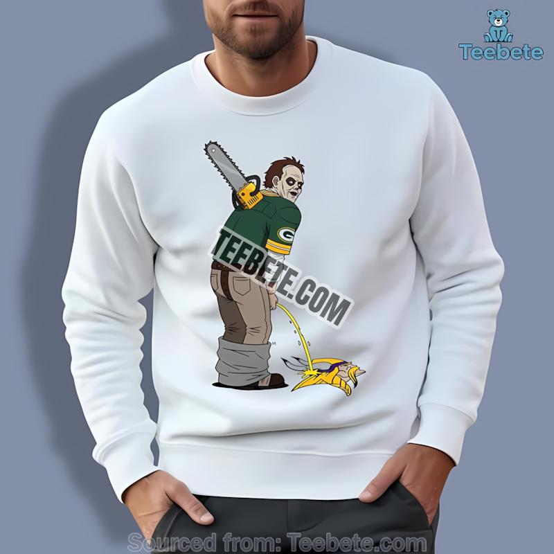Green Bay Packers Leatherface Minnesota Vikings Rivalry Long Sleeve Green Bay Packers Leatherface Minnesota Vikings Rivalry Long Sleeve