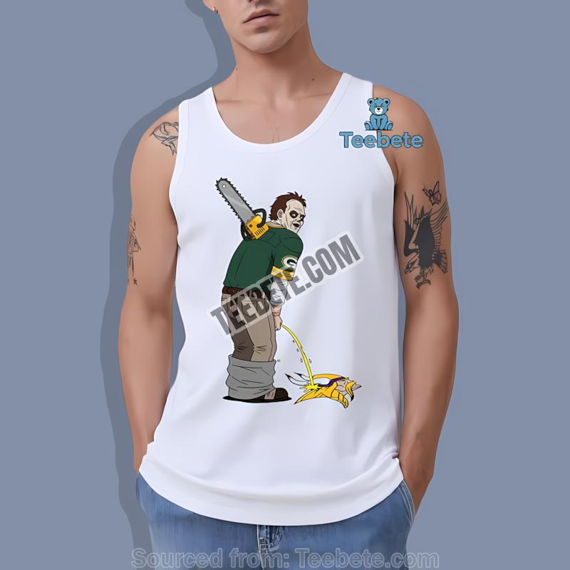 Green Bay Packers Leatherface Minnesota Vikings Rivalry Tanktop Green Bay Packers Leatherface Minnesota Vikings Rivalry Tanktop