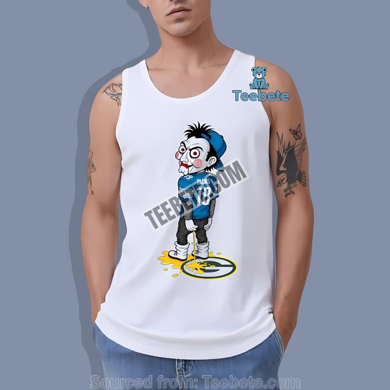 Halloween Detroit Lions Billy Puppet Green Bay Packers Rivalry Tanktop Halloween Detroit Lions Billy Puppet Green Bay Packers Rivalry Tanktop
